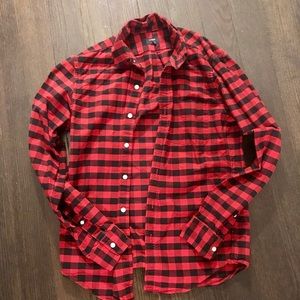 Red and Black J. Crew Plaid Flannel
